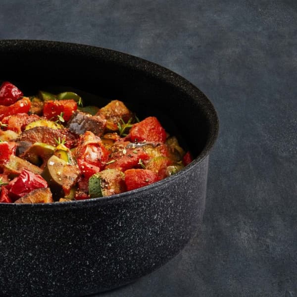 Tefal Intens'Ceram stegepande med glaslåg 24 cm/3,2 L, sort