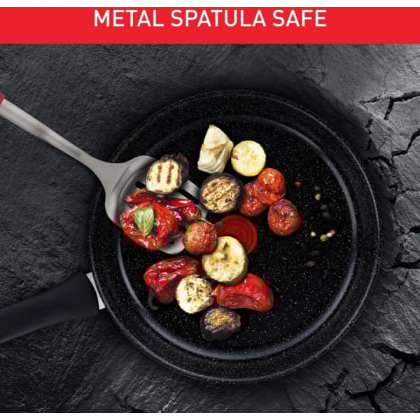 Tefal Intens'Ceram stegepande med glaslåg 24 cm/3,2 L, sort