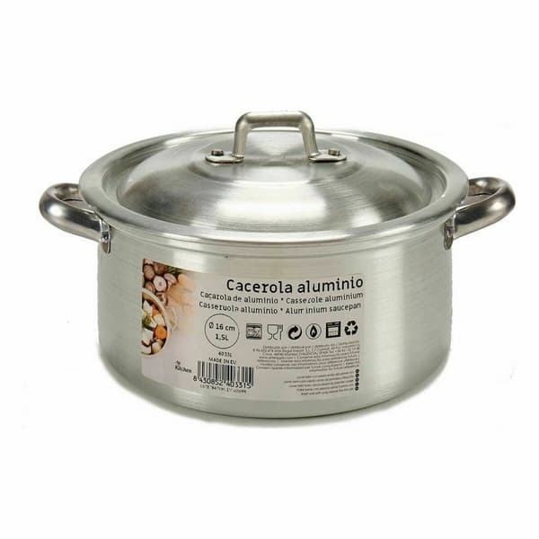 Kastrull med lock Kinvara 100003 Silvrig 1,5 L 18 x 10 x 23,5 cm (10 antal)