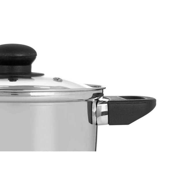 Kastrull med glaslock Silvrig Rostfritt stål 1,8 L 28 x 9 x 18 cm (6 antal)