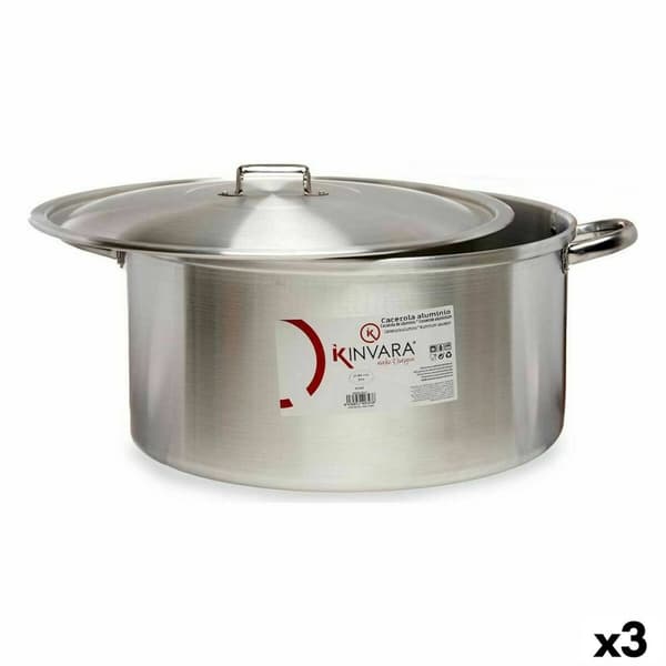 Gryde Med Låg Kinvara 100015 Sølvfarvet 53 x 24 x 43 cm (3 enheder)