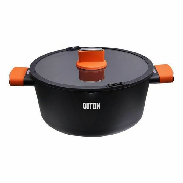 Kastrull med glaslock Quttin Gastro Svart Orange 34,5 x 25,5 x 12 cm (6 antal)