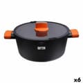Miniatyrbild 1 av 2: Kastrull med glaslock Quttin Gastro Svart Orange 34,5 x 25,5 x 12 cm (6 antal)