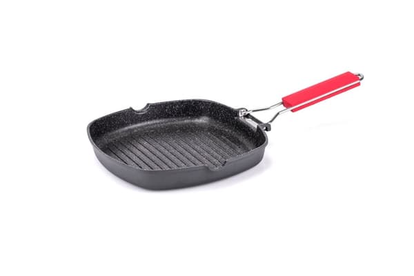 MO-grillipannu taitettavalla kahvalla 24cm ind