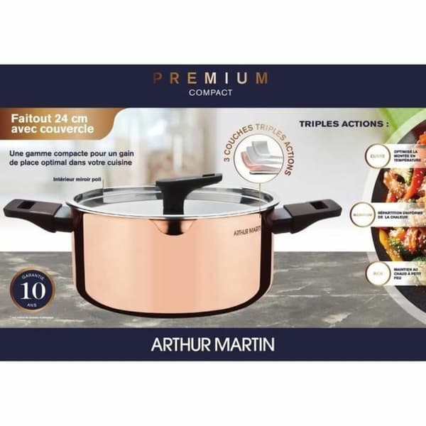 Gryte Arthur Martin AM945GT Grå Ø 24 cm 2,4 L