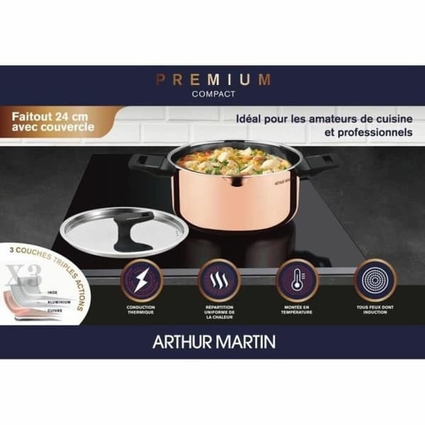 Gryte Arthur Martin AM945GT Grå Ø 24 cm 2,4 L