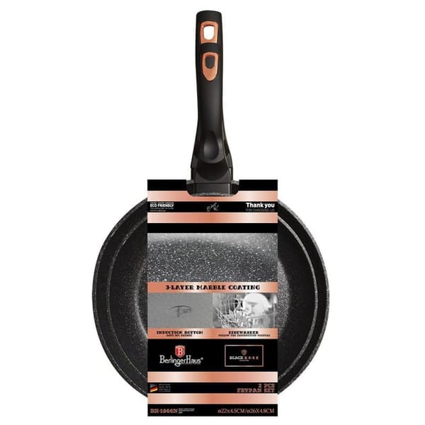 SET MED 2 GRANIT PANOR 22/26cm BERLINGER HAUS BLACK ROSE BH-1644