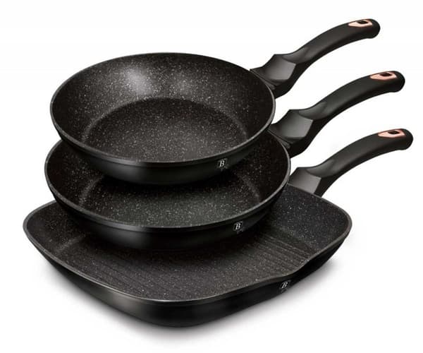 SET MED 3 BERLINGERHAUS BLACK ROSE GRANIT PANOR BH-6156
