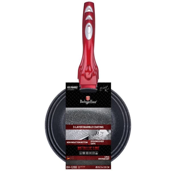 SET MED 3 BERLINGER HAUS RED METALLIC LINE GRANIT PANOR BH-1288