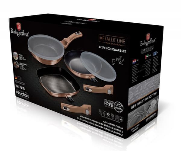 SET MED 3 BERLINGERHAUS BH-7038 GRANITPANOR