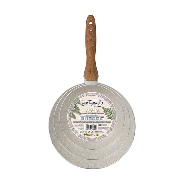 Sett med panner San Ignacio Krem Aluminium Ø 16 x 3,5 cm Ø 20 x 4,5 cm Ø 24 x 4,5 cm 3 Deler