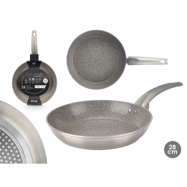 Non-stick frying pan Kinvara 5 Hopeinen Alumiini 28 cm Induktioon