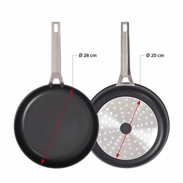 Stekpanna Valira 4667/25 Svart Svart/Silvrig Metall Rostfritt stål Aluminium