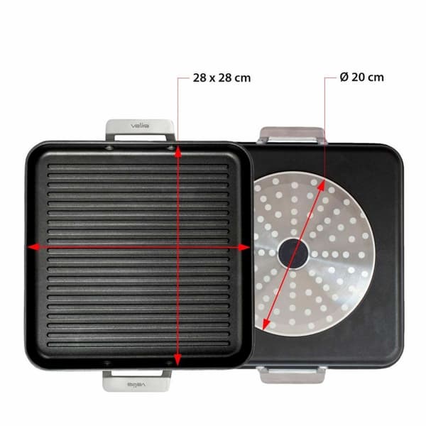 Grill Valira 4652/25 28 x 28 cm 25 x 28 cm Sort Metal Aluminium Ø 28 cm