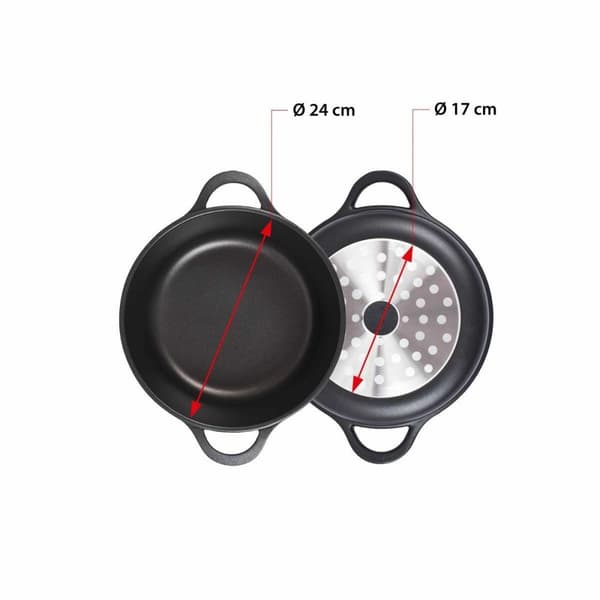 Gryte med lokk Valira 4141/25 Svart Ø 24 cm