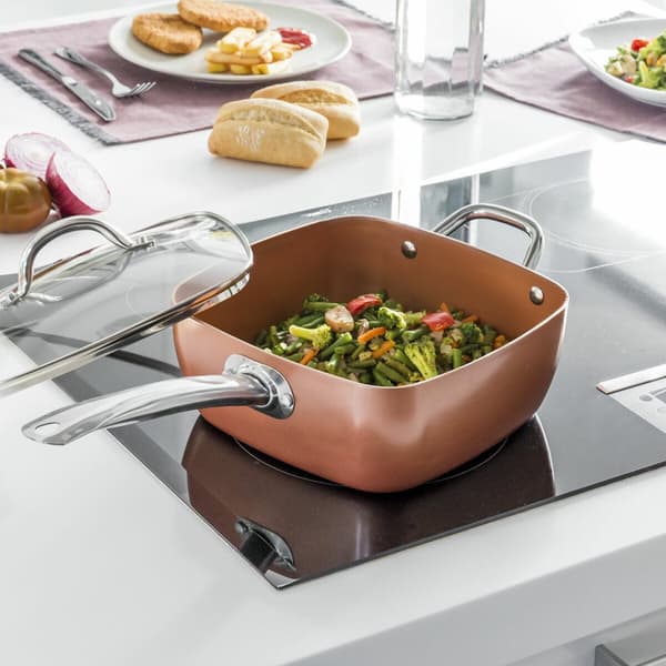 BEGAGNAD Multifunktionspanna 5 i 1 Copper Coppans InnovaGoods IG117346 Silvrig Metall Aluminium 5 Delar Ø 24 cm (Renoverade A)