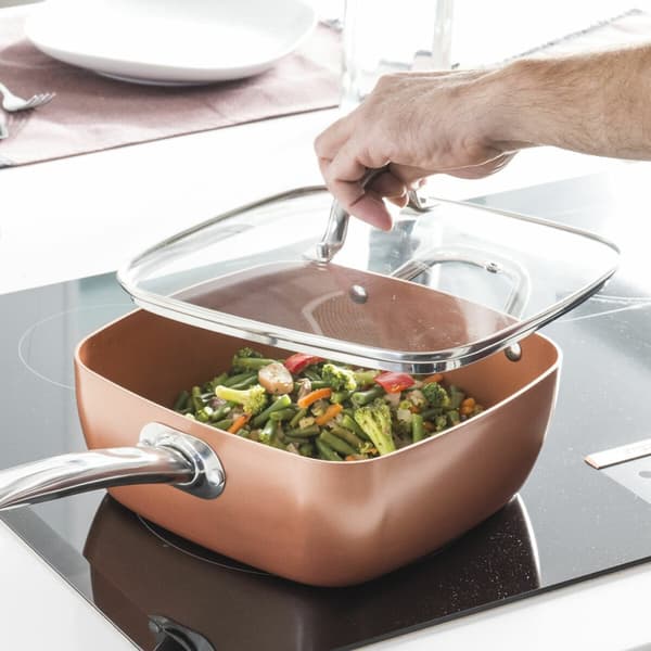 BEGAGNAD Multifunktionspanna 5 i 1 Copper Coppans InnovaGoods IG117346 Silvrig Metall Aluminium 5 Delar Ø 24 cm (Renoverade A)