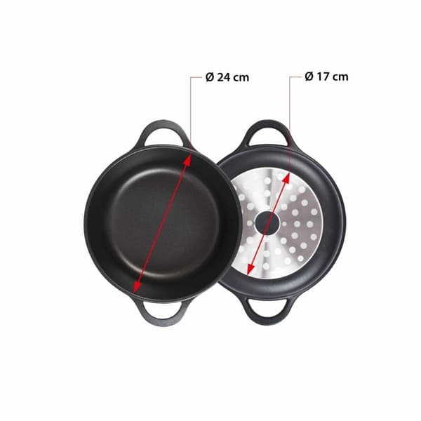 Kastrull med lock Valira 4141/25 Svart Ø 24 cm