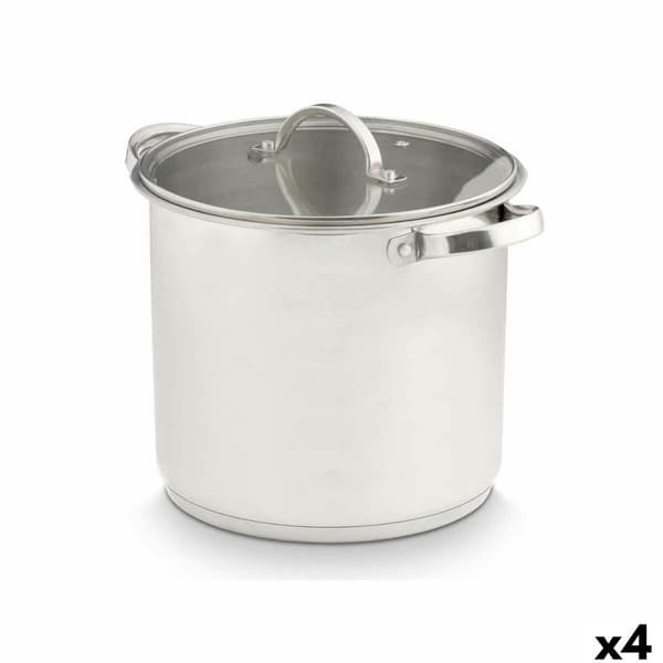 Kastrull med glaslock Kinvara 17396 Silvrig 31 x 25 x 24 cm Induktionshäll (4 antal)