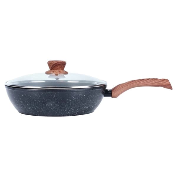 Induktion Stegepande med glaslåg Granit Non-Stick VILDE 28cm