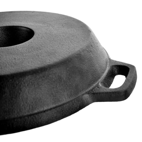 LITINA stekpanna i gjutjärn med kycklingställ, 28 cm