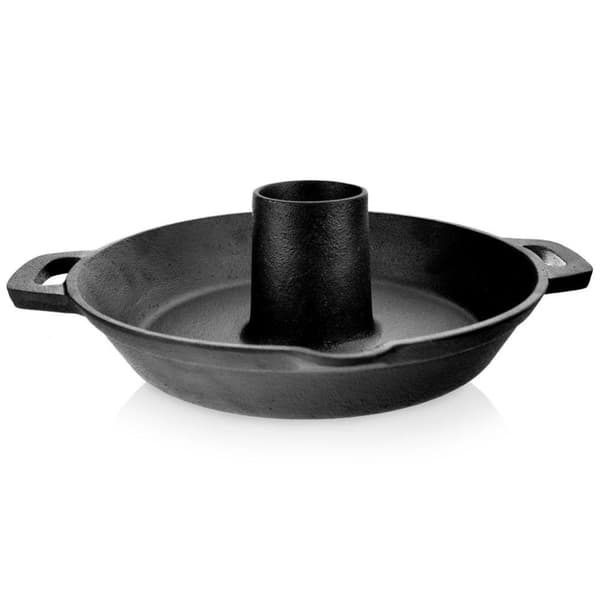 LITINA stekpanna i gjutjärn med kycklingställ, 28 cm