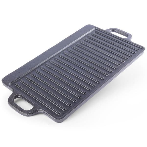 GJUTJÄRNSGRILLPLATTA, DUBBELSIDIG FRITRYGGAN