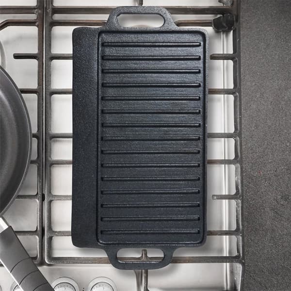 DOBBELT-SIDET STØBEJRN GRILLPLADE 45,5x22,5cm STØBELINE 199047