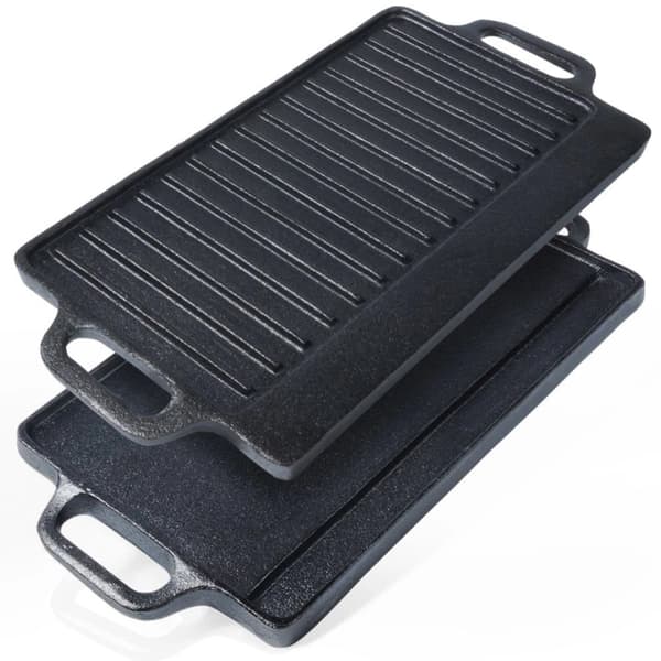 DOBBELT-SIDET STØBEJRN GRILLPLADE 45,5x22,5cm STØBELINE 199047