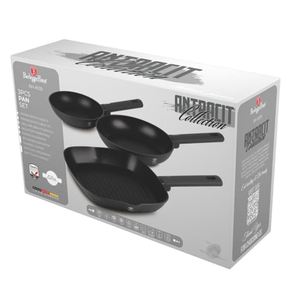 SÆT MED 3 TITANIUM PANDER BERLINGER HAUS BH-8139 ANTRACIT