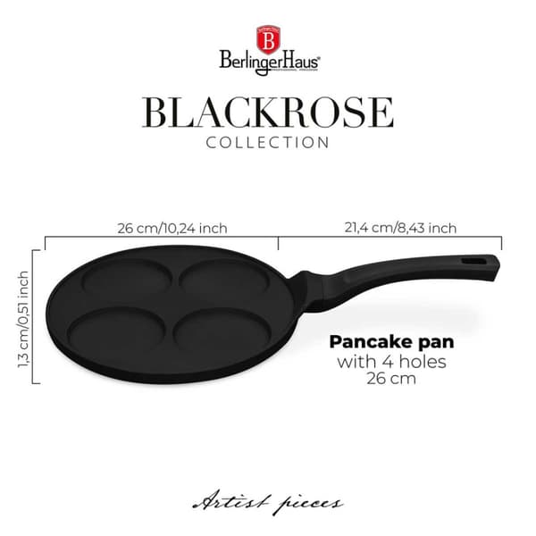 TITANIUM STEGEPADE 26cm TIL ÆGEPANDEKAGER BERLINGER HAUS BH-7795 BLACK ROSE