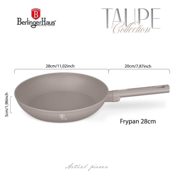 TITANIUM STEEKPANA 28cm BERLINGER HAUS BH-8084 TAUPE