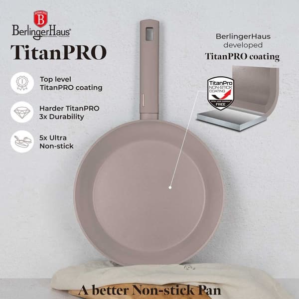 TITANIUM STEEKPANA 28cm BERLINGER HAUS BH-8084 TAUPE