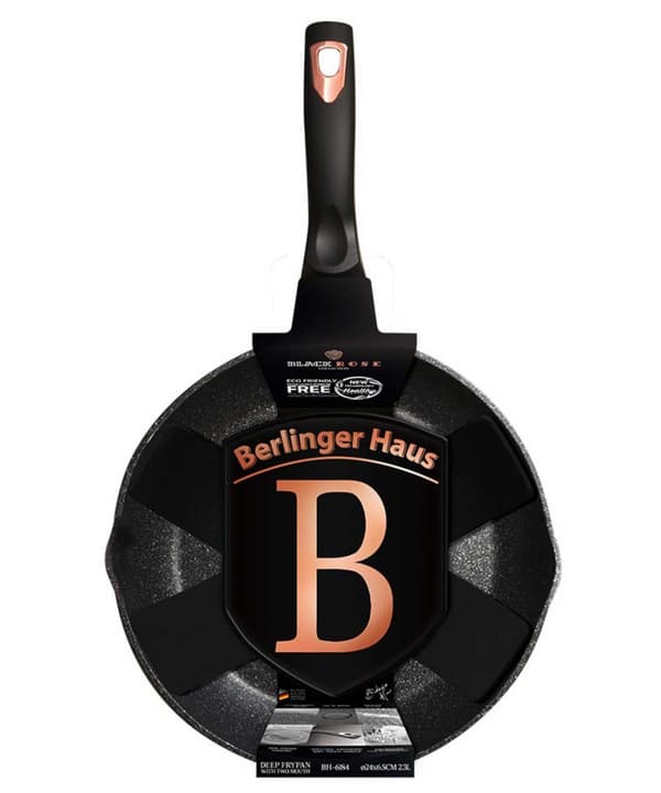 DEEP GRANIT STEGEPADE 24cm BERLINGER HAUS BLACK ROSE BH-6184