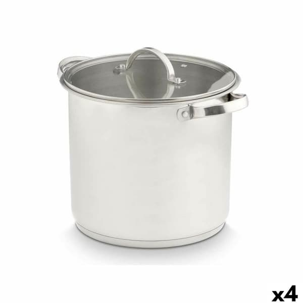 Kastrull med glaslock Kinvara 17396 Silvrig 31 x 25 x 24 cm Induktionshäll (4 antal)