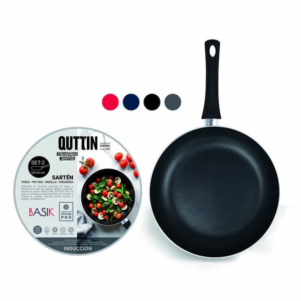 Sæt med Stegepander Quttin Aluminium 24 cm 2 Dele (4 enheder)