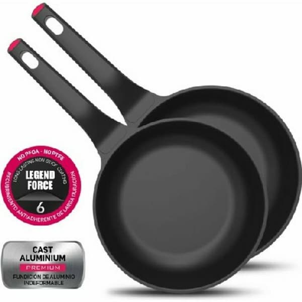 Skridsikker stegepande Taurus 980931000 Sort Ø 24 cm Aluminium (2 pcs)