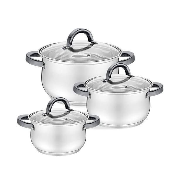 Kannellinen vuoka Feel Maestro MR-3522-6M-BLACK Hopeinen Teräs Ruostumaton teräs Ø 18 cm Ø 20 cm Ø 16 cm 2,5 L 1,8 L 3,5 L (6 Ka