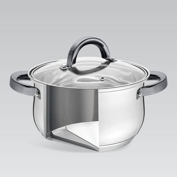 Gryta med lock Feel Maestro MR-3522-6M-BLACK Silvrig Stål Rostfritt stål Ø 18 cm Ø 20 cm Ø 16 cm 2,5 L 1,8 L 3,5 L (6 Delar)