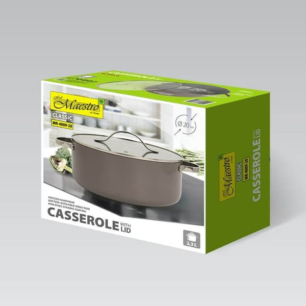 Gryde med låg Feel Maestro MR-4009-20 Grå Metal Aluminium Ø 20 cm 2,3 L