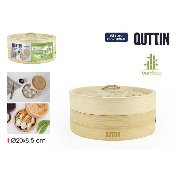 Ångkokare Quttin Bambu 20 x 8,5 cm (12 antal)