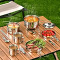Miniatyrbilde 4 av 4: INF Rustfritt stål utendørs kokekar Mess Kit 8-delt