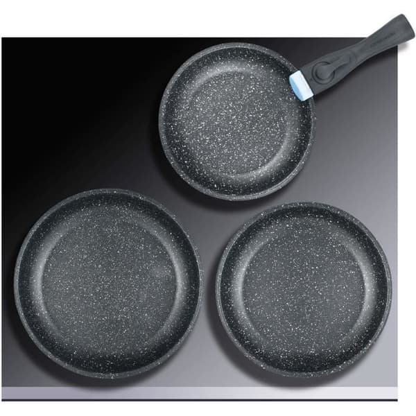 3 paistinpannun setti - Arthur Martin - AM2196 - 20-24-26 cm - Ruostumaton teräs - Irrotettava kahva - Kaikki liesitasot, myös induktio