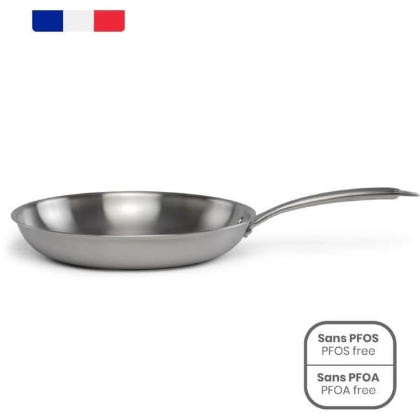 Brigade - 28 cm ruostumattomasta teräksestä valmistettu paistinpannu - LIVOO - MEP159 - Kolminkertainen ruostumaton teräs - Sopii kaikille liesitasoil
