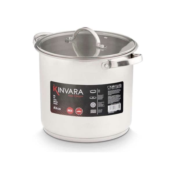 Kastrull med glaslock Kinvara 17396 Silvrig 31 x 25 x 24 cm Induktionshäll (4 antal)