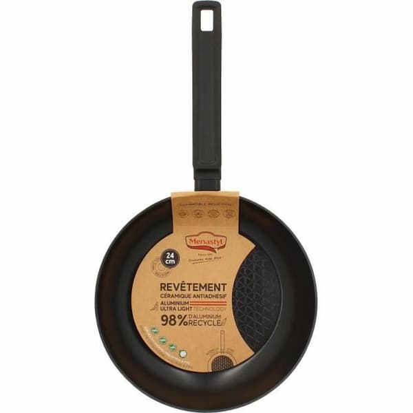 Stegepande Menastyl Sort Smedet aluminium Ø 24 cm