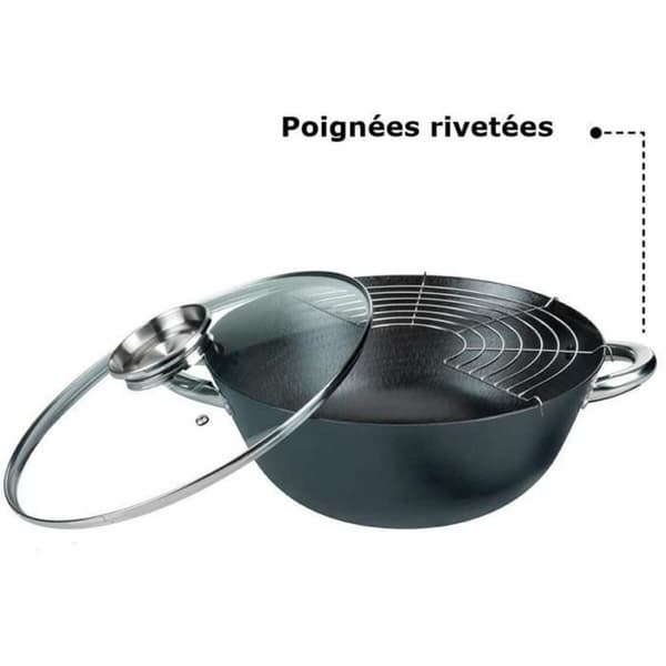 Wokpanna GSW Stål Härdat stål Ø 32 cm 4 Delar