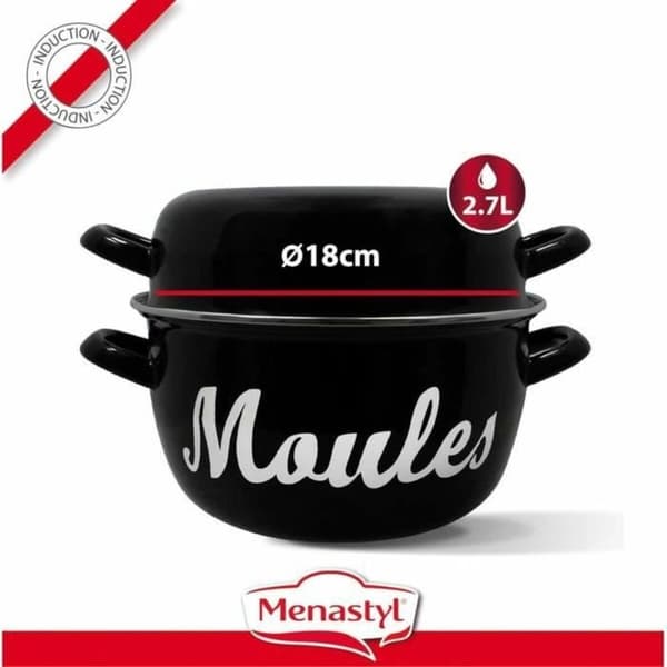 Panorér Menastyl Sort Glaseret emaljeret stål