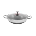 Pikkukuva 1 / 2: Ruostumattomasta teräksestä valmistettu pannu, tarttumaton pinta, hunajakennomuotoilu,Hopea - 33,5 cm