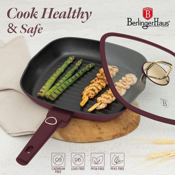 Titanium Grillpande Med Låg 28cm Berlinger Haus Bh-8037 Leonardo Lumarko!